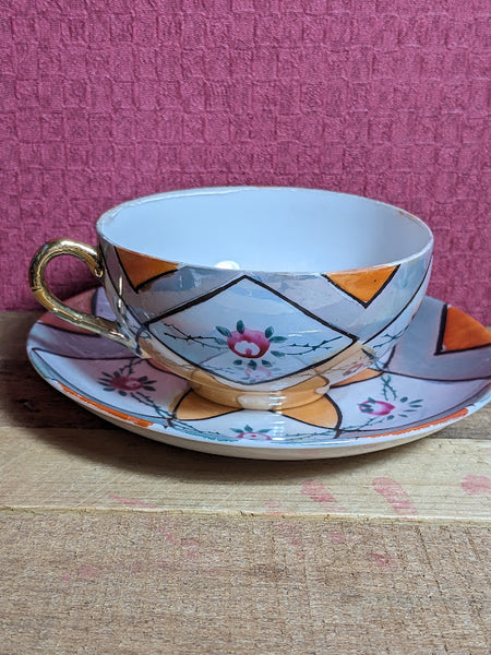 Japanese Translucent Porcelain Cups and Saucers x 6