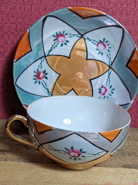 Japanese Translucent Porcelain Cups and Saucers x 6