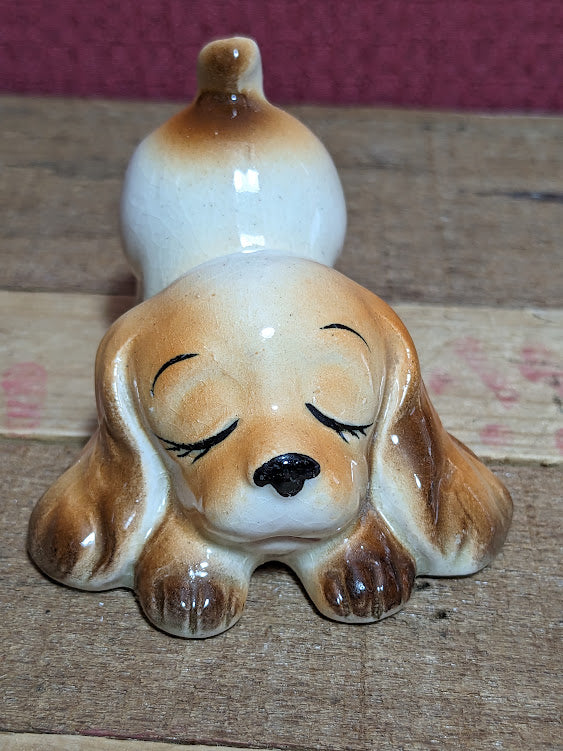 Vintage Bone China Playful Puppy