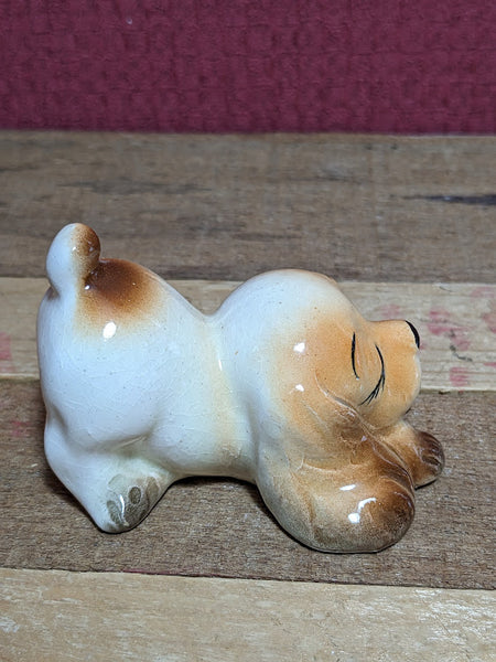 Vintage Bone China Playful Puppy