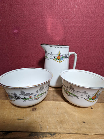 Vintage Lima Bone China Jug and Bowls