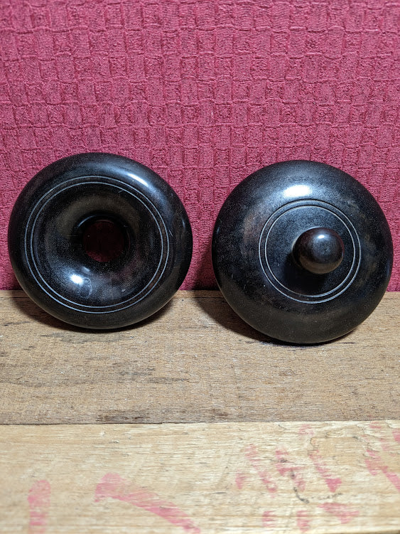 Vintage Ebony Lids x 2