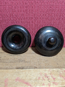 Vintage Ebony Lids x 2
