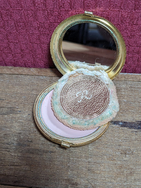 Vintage Mini Gold Coloured Compact