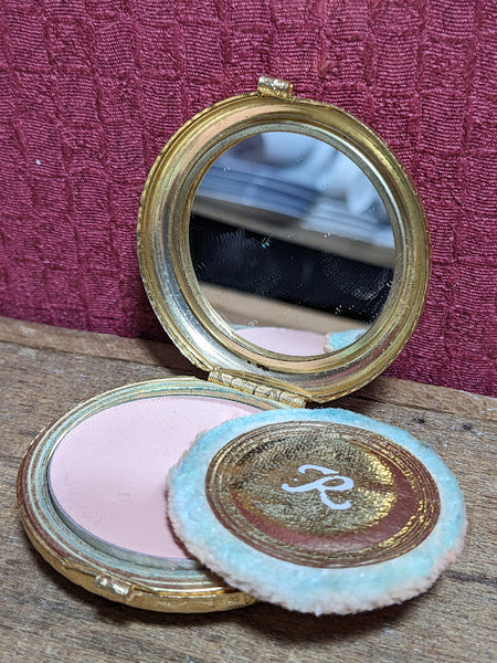 Vintage Mini Gold Coloured Compact