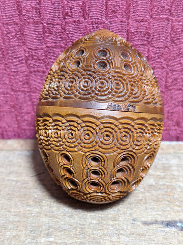 Carved Coquilla Nut Thimble Holder