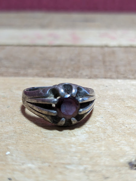 Vintage Silver and Garnet Ring