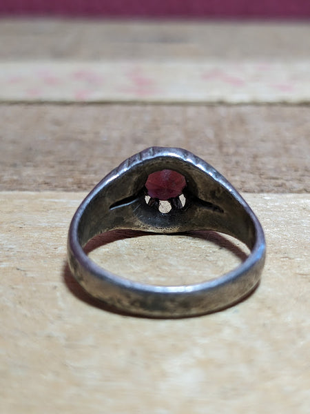 Vintage Silver and Garnet Ring