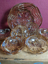 Vintage Carnival Pressed Glass Trifle Bowl Set