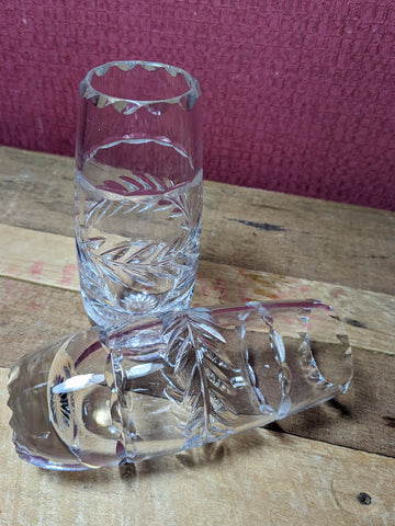 Cut Glass Bud Vases x 2