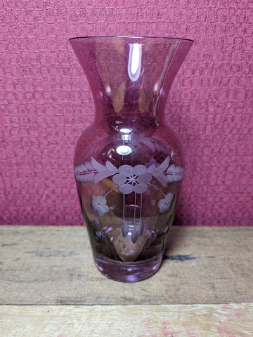 Vintage Purple Glass Vase