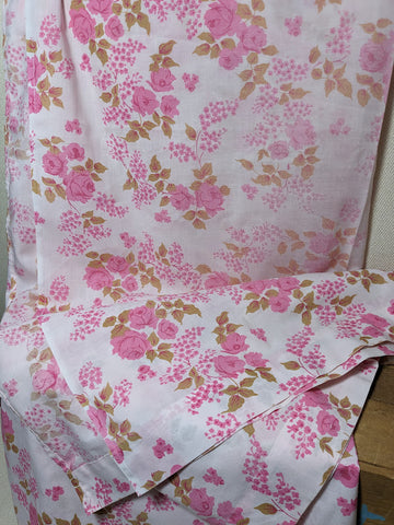 Vintage Single Bed Sheet Floral Design.