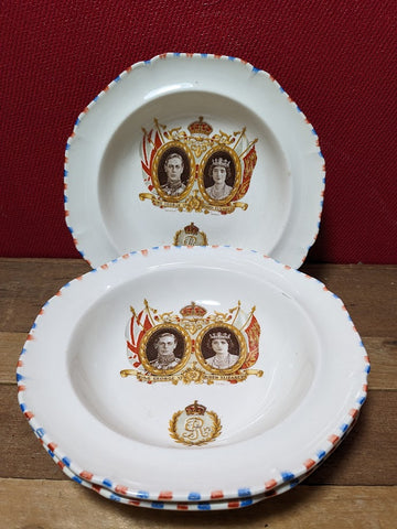 1937 Coronation Dessert Bowls x 3