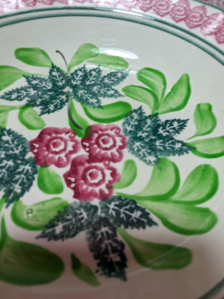 Vintage Spongeware Spatterware Dishes x 2