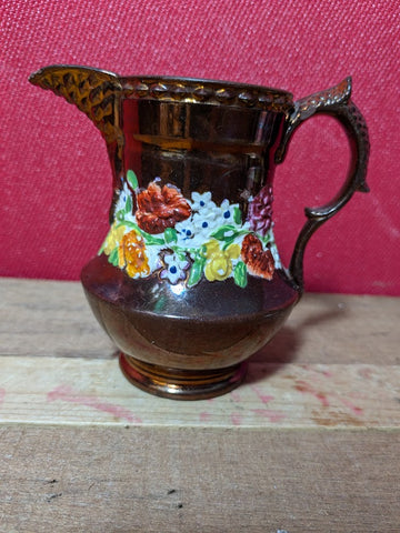 Lustre Ware Jug With Raised Flower Design