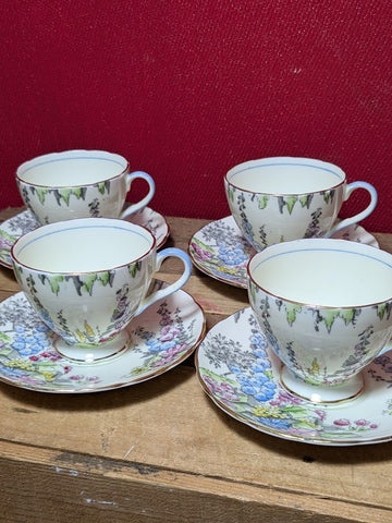 Vintage Foley Tea Cup and Saucer x 4