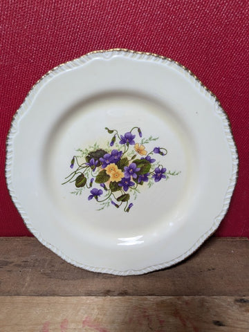 Ridgway Dinner Plate with Violet & Primrose