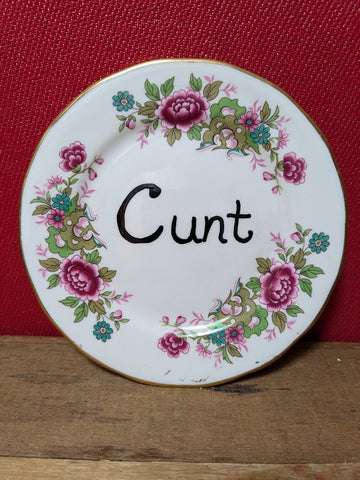 Vintage Side Plates with Rude Words