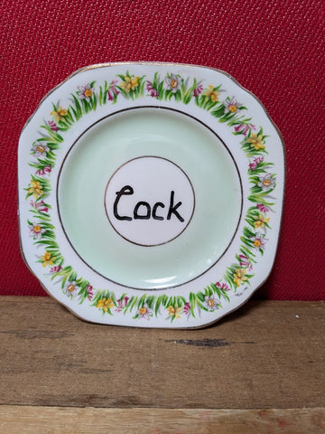 Vintage Side Plates with Rude Words