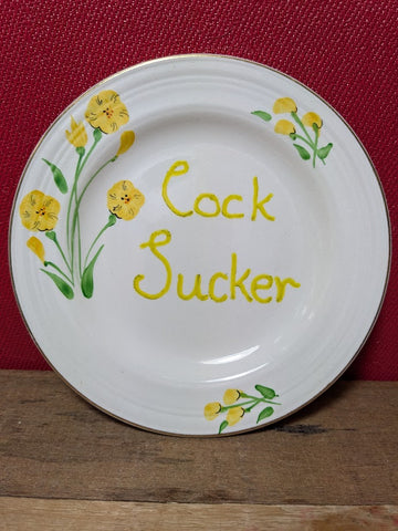 Vintage Side Plates with Rude Words