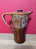 Vintage Brown Drip Ware Tea or Coffee Pot