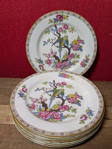Crown Ducal Ware Parrot Design Side Plates x 6