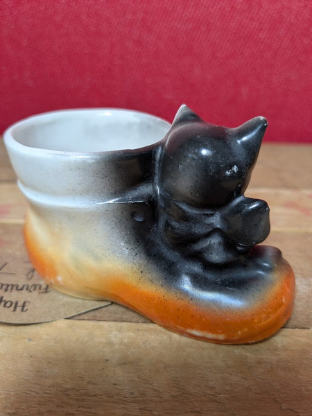 Vintage Cat and Boot Egg Cup