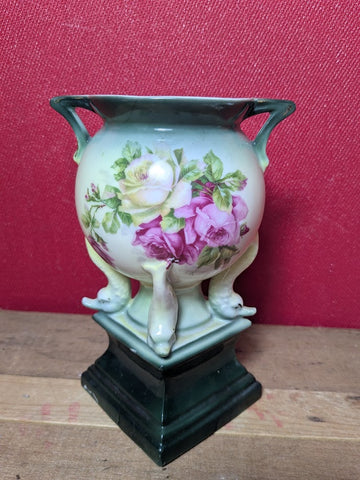 Vintage Vase with Rose Design