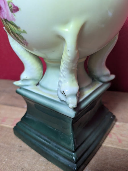 Vintage Vase with Rose Design