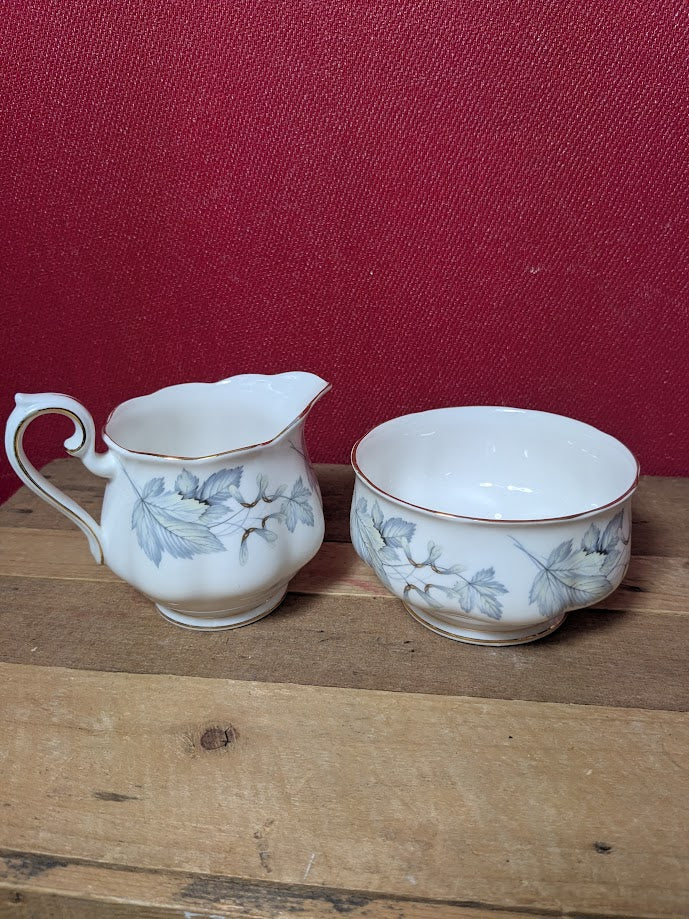Royal Albert Silver Maple Milk Jug and Sugar Bowl