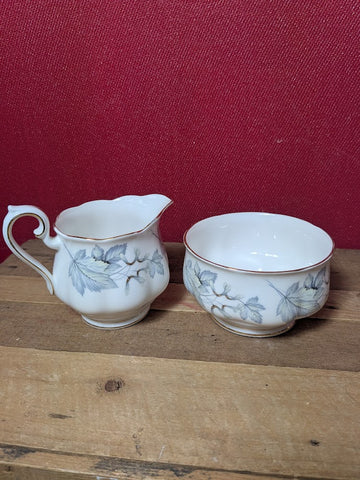 Royal Albert Silver Maple Milk Jug and Sugar Bowl