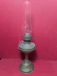 Double Wick Brass Coloured Oil Lamp