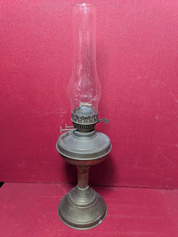 Double Wick Brass Coloured Oil Lamp