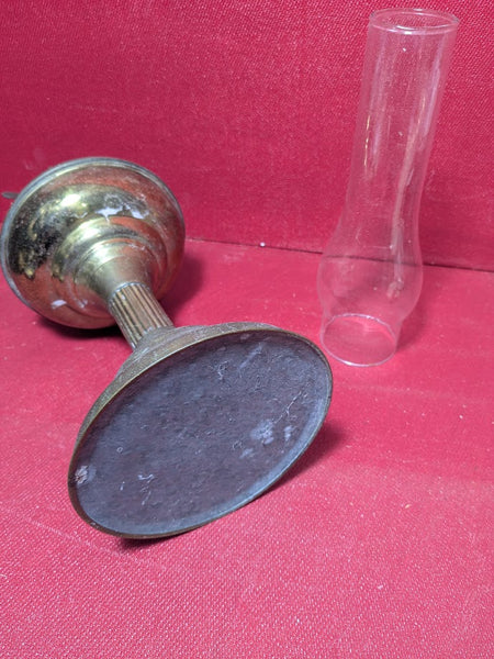 Double Wick Brass Coloured Oil Lamp