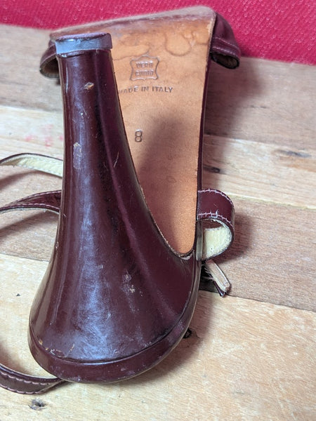 Vintage Marks and Spencer Burgandy Leather Shoes Size 8