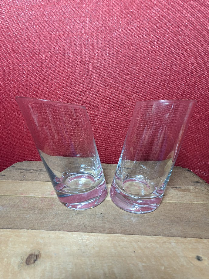 Tilted Drinking Glasses x 2