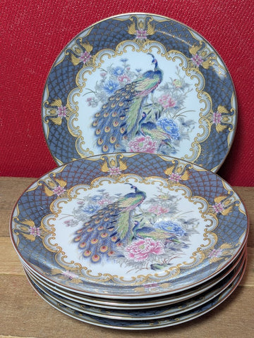 Japanese Peacock Decorative Plates x 6