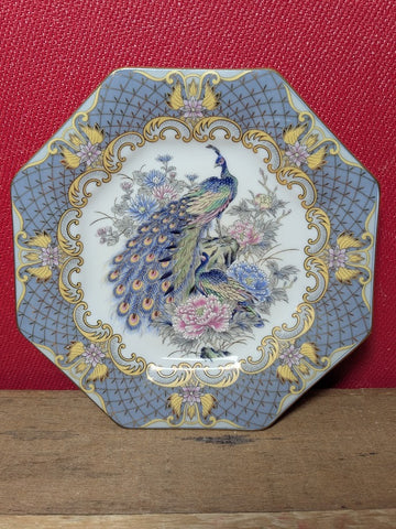 Japanese Peacock Octagonal Decorative Plate