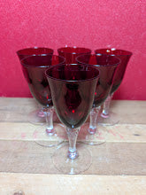 Vintage Ruby Red Port or Sherry Glasses x 6