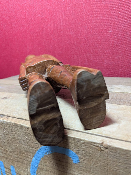 East African Soldier Carved Wooden Figurine