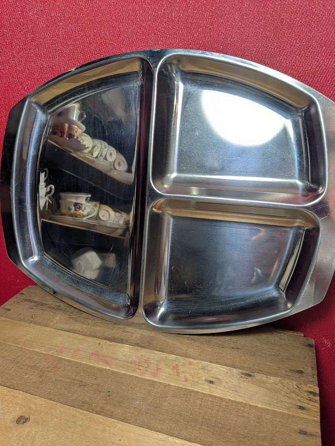 Mid Century Stainless Steel Serving Platter