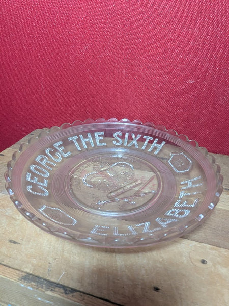 George 6th Coronation Pressed Glass Dish