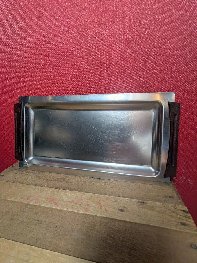 Mid Century Stainless Steel Serving Tray