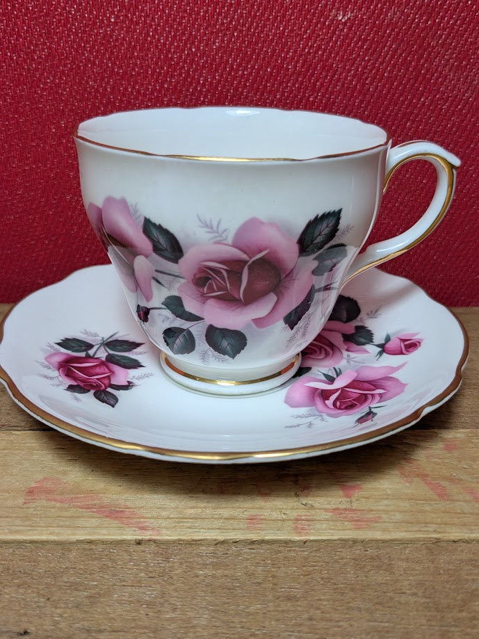 Duchess Bone China Tea Cup and Saucer Pink Rose