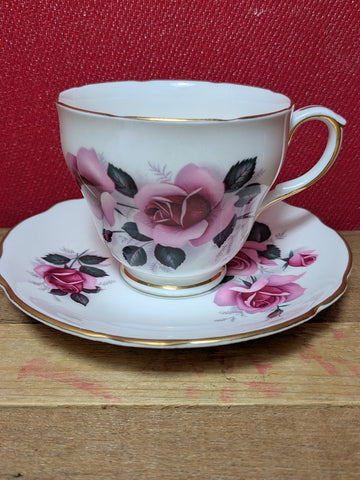 Duchess Bone China Tea Cup and Saucer Pink Rose