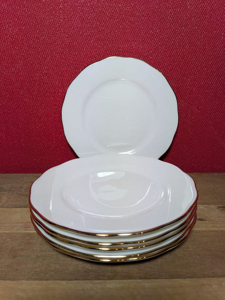 Colclough Plain White Side Plates x 6