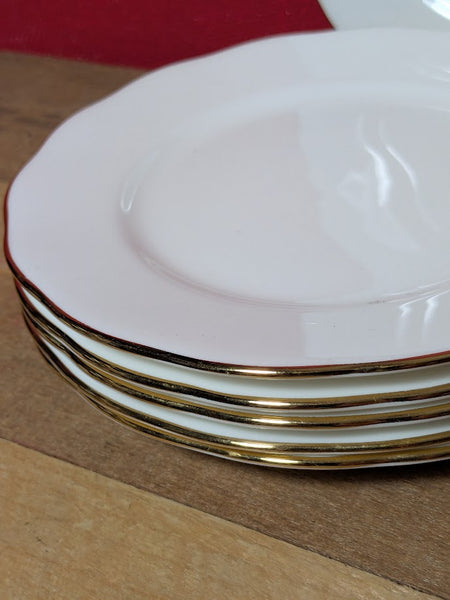 Colclough Plain White Side Plates x 6