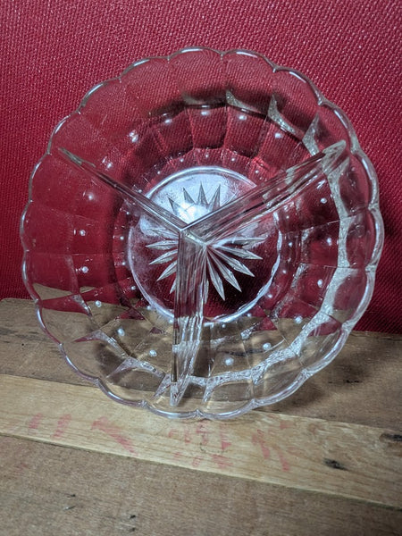 Pressed Glass Vintage Nibbles Dish