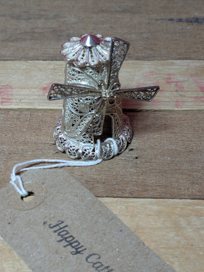 Silver Coloured Miniature Windmill