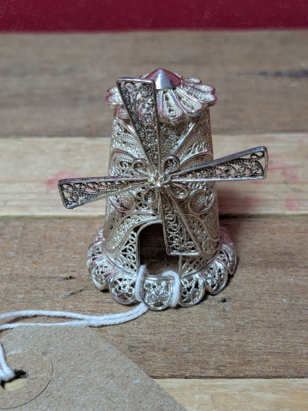 Silver Coloured Miniature Windmill